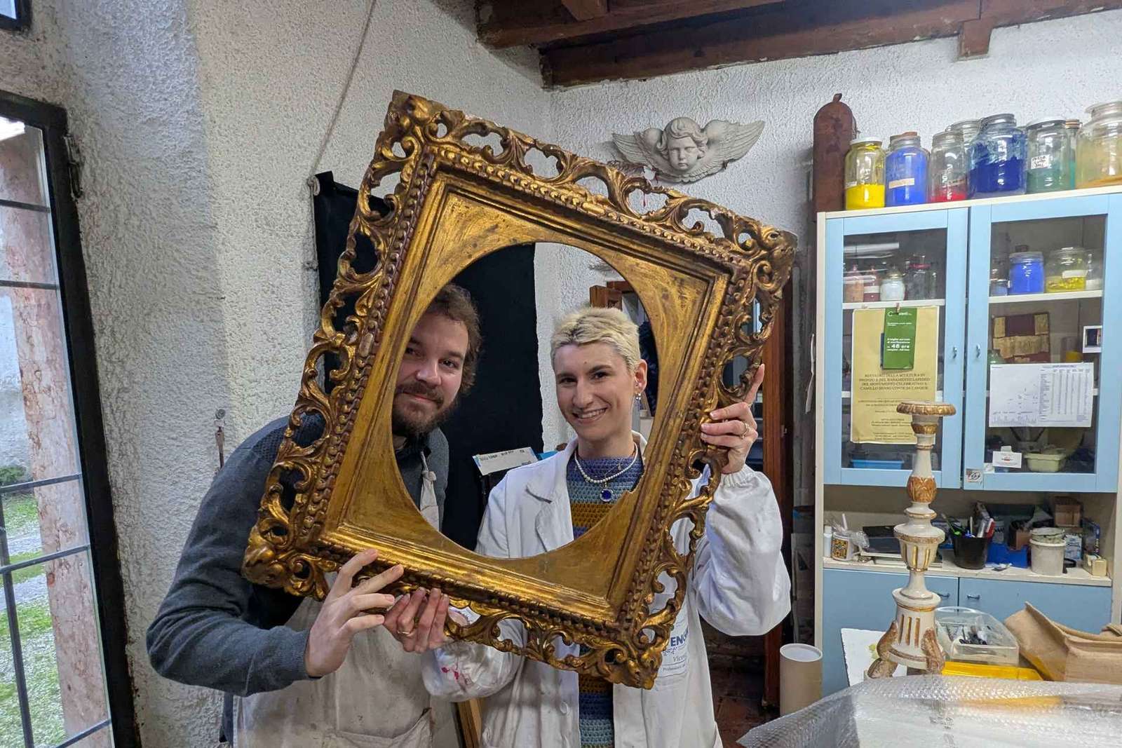 Workshop restaurování rámů s odborníkem ve Veroně
