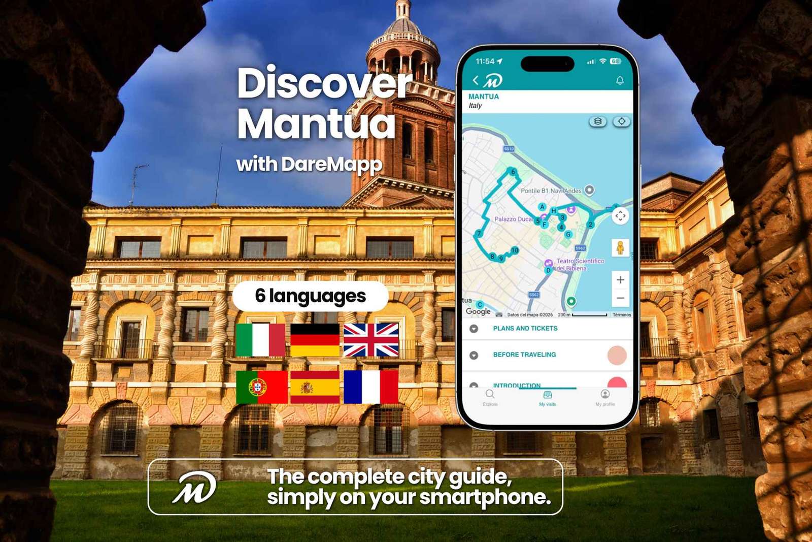 Mantua: Guided Tour on Your Mobile Phone