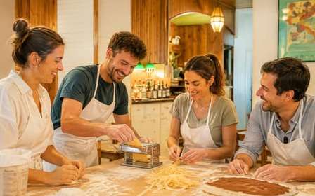 Pasta, tiramisù och vin med en kock från Michelin-kök