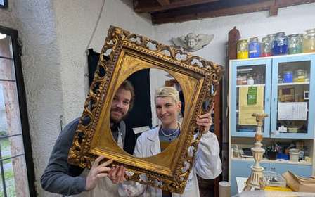 Konstrestaurering i Verona: ramar, stuck och guldfinish